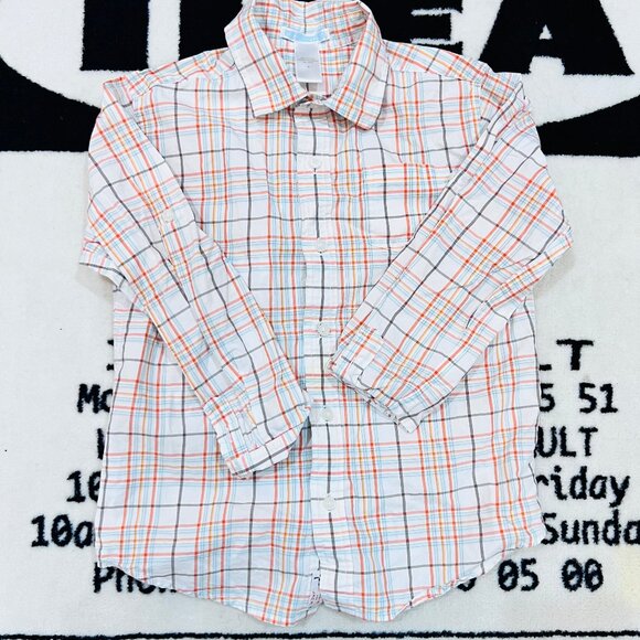 Janie and Jack Plaid Long Sleeve Dress Shirt - Size 6 - Picture 1 of 3